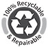  100% recyclable & repairable (US) 