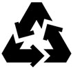  3 black sharp arrows - recycling 