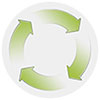  4 steps/arrows recycling wheel 