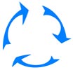  circle 3 blue arrows 