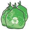 green recycling sacks (UK) 
