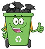  happy trash bin (clipart) 