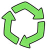  recycling (3 arrows, hexagonal) 