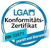  LGA Konformitats-Zertifikat DIN 33871 
      - gepruft und Iberwasch, LGA tested Quality 