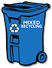  mixed recycling blue curbside-cart/bin 
