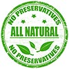  NO PRESERVATIVES ALL NATURAL (stock stamp) 