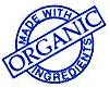  MADE WITH ORGANIC INGREDIENTS (blue stock stamp) 