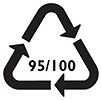 95% Post-Consumer 100% Total Recycled (paper) 