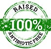  RAISED 100% ANTIBIOTICS FREE (stock stamp) 