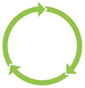  recycling wheel (3 green arrows) 