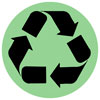  recycling black logo on green 