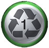  recycle #1 plastic (green button) 