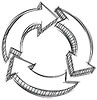  recycle: 3 arrows sketch circle 
