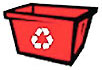  recycle bin (black contour on red draw) 