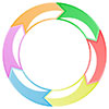  recycle icon (6 color arrows, stock) 