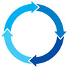  recycling (4 blue arrows circle, EU) 