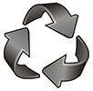  recycling (b/w, 3D 3 arrows) 