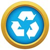  recycling (gold-blue button) 