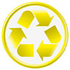  recycling golden sign 
