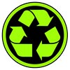  recycling button (green on black) 