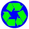  recycling green on blue 