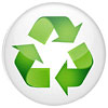  recycling green on white badge 