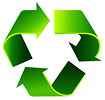  recycling sign: green strips / turn 180 