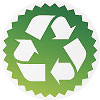  recycling serrated round green sticker 