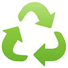  recycling: 3 soft green arrows 