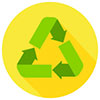  recycling green triangle on yellow-dot 
