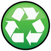  recycling white-on-green sticker 