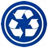  recykling badge blue 
