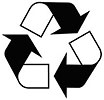  recykling - znak czarno-biały 