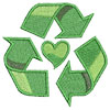  recykling - naszywka (green-heart) 