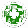  recykling paper metal plastic glass 