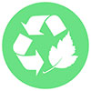  recykling - wariant znaku z liściem 