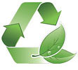  recykling - wariant znaku z liściem 