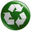  recykling white-on-green badge 