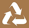  3 white arrows triangle (on brown) 